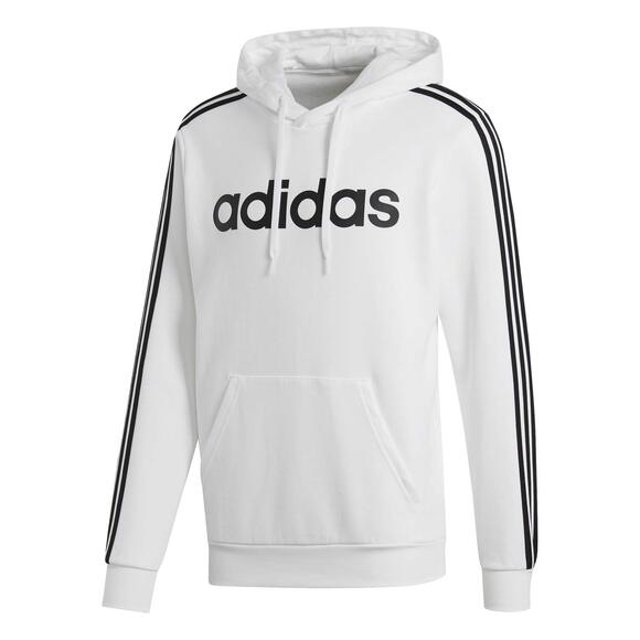 NWT adidas Men’s 3-Stripes Linear Fleece Pullover Sweatshirt White/Black L - Picture 1 of 1